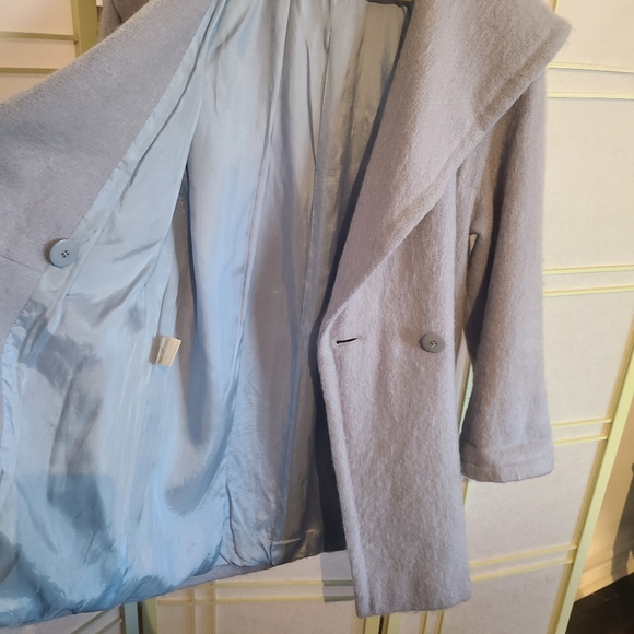 Jaeger Light Blue Wool Coat Vintage - Picture 9 of 10